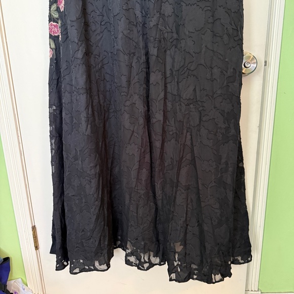 Torrid Black Dress with Pink and Green Floral Embroidery - Picture 4 of 5